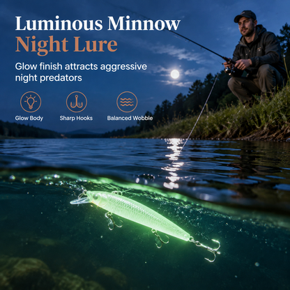 🌙 LIMITED-TIME 50% OFF! ✨ Luminous Minnow Hard Bait – Glowing, Lifelike, Night-Focused 🎣