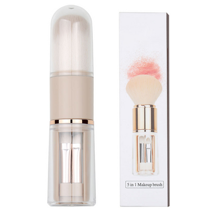 💄 LIMITED-TIME 50% OFF! ✨ Portable 5-in-1 Makeup Brush – Soft, Compact, Travel-friendly 🌸