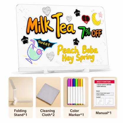 💡 LIMITED-TIME 50% OFF! ✨ Rechargeable LED Acrylic Note Board – Glowing, Erasable, Desktop 📝