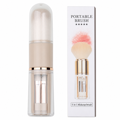 💄 50% Off Now ✨ Portable Retractable Makeup Brush Set — 5-in-1 Travel Capsule 🧳