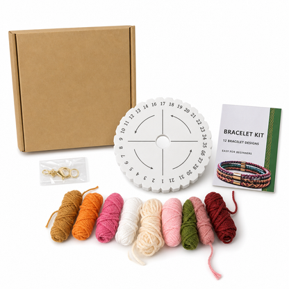🧶 LIMITED-TIME 50% OFF! ✨ DIY Braiding Cord Craft Kit – Beginner Friendly, Numbered Slots, Multiple Patterns 🎁