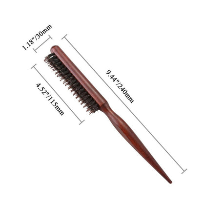 💁‍♀️ BUY 1 GET 1 FREE! ✨ Boar Bristle Rat-Tail Comb – Volumizing, Anti-Static, Natural Shine 🪮