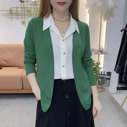 💖[Perfect Gift] Women's Faux Knit Two Piece Knit Shirt - Elegance and Comfort in One